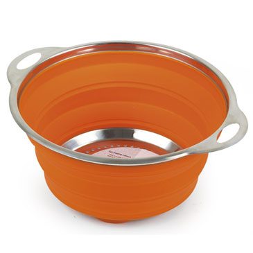 Collapsible silicone colander green