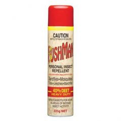 Bushman Heacy Duty with DEET aerosol insect repellent for bbq's, camping, caravan and motorhome holidays