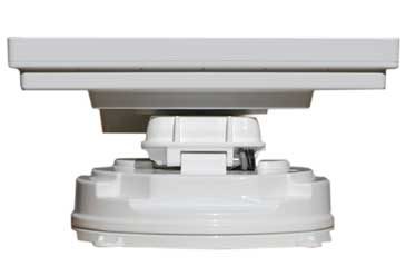 Satking promax automatic satellite for caravans buses motorhomes closed rear view. Vast and Foxtel.