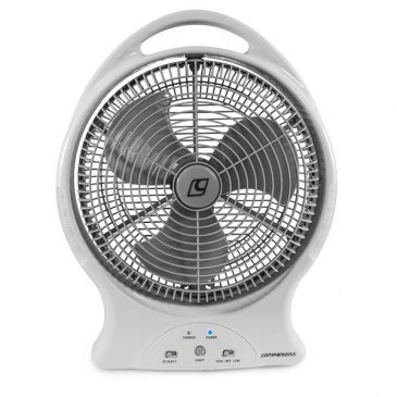 Companion brands 30cm oscillating rechargeable lithium battery fan front view