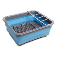 collapsible dish drainer blue