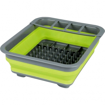 collapsible dish drainer green open