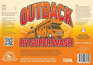 750mL outback rv superwash label